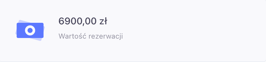Wartość rezerwacji w statystykach panelu Bookable